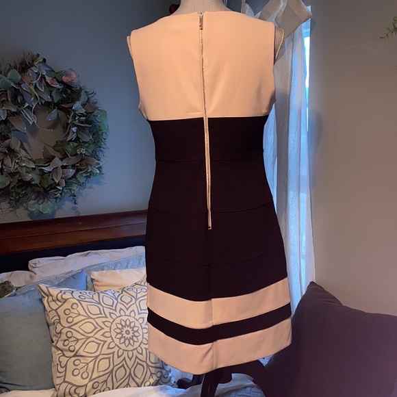 Tommy Hilfiger Colorblock sleeveless knee length pink and black sheath dress 6 - Picture 6 of 15
